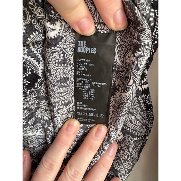 The Kooples Paisley Print Button-Down Shirt Unisex Men’s Size Small 100% Viscose - Picture 3 of 8